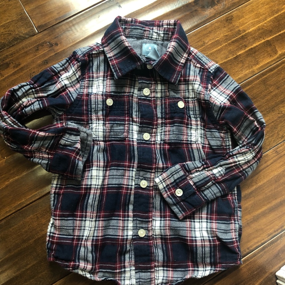 Baby Gap Plaid Double-Weave Long Sleeve Shirt